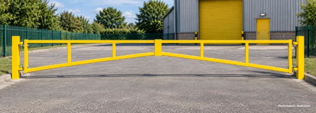 Double Leaf Swing Barrier 10.0m x 1.0m High - Galvanised & PPC