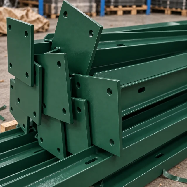 Traditional Bolt-Down RSJ Post - 3.0m - Galvanised & PPC Green RAL 6005