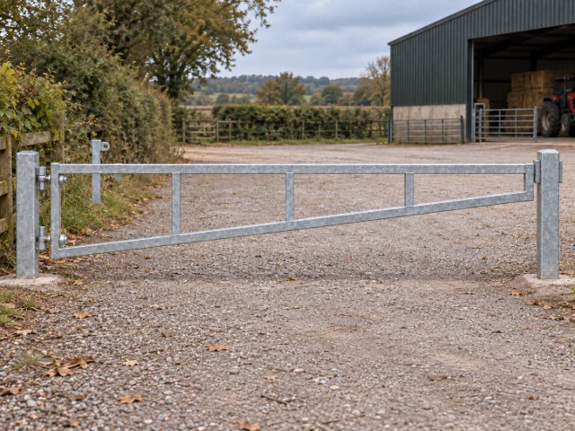 Vehicle Control Swing Barrier 6.5m x 1.0m High - Galvanised
