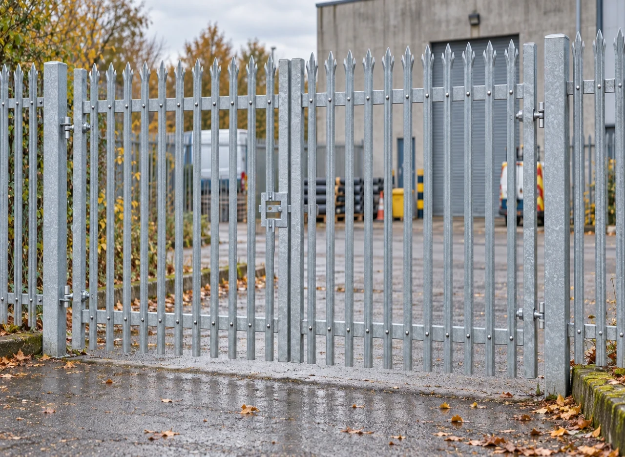 2.0m x 3.0m Steel Palisade Double Gate - Galvanised