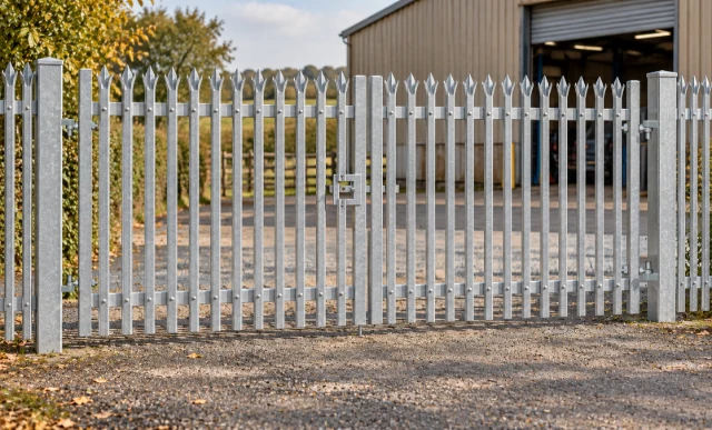 1.8m x 4.0m Steel Palisade Double Gate - Galvanised