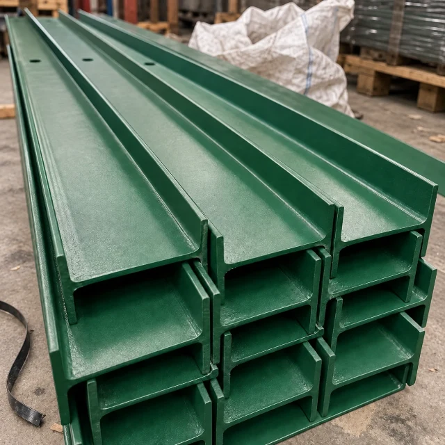 Traditional Dig-In RSJ Post - 3.0m - Galvanised & PPC Green RAL 6005