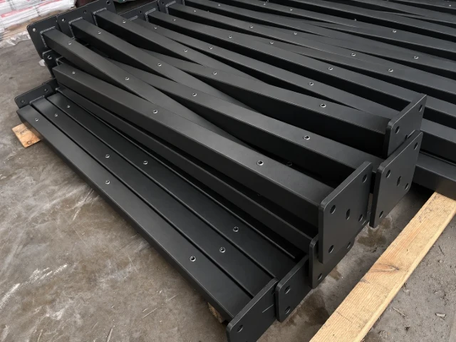 50mm Square Bolt-Down Mesh Post for 1.2m Panels - Black RAL 9005