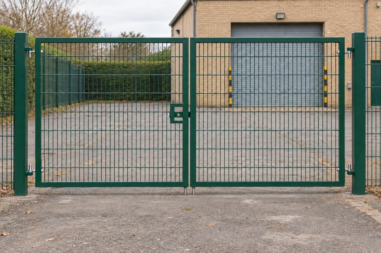 2.0m x 4.0m Steel Mesh Double Gate - Galvanised & PPC Green RAL 6005