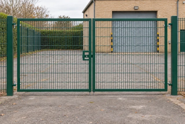 2.0m x 4.0m Steel Mesh Double Gate - Galvanised & PPC Green RAL 6005