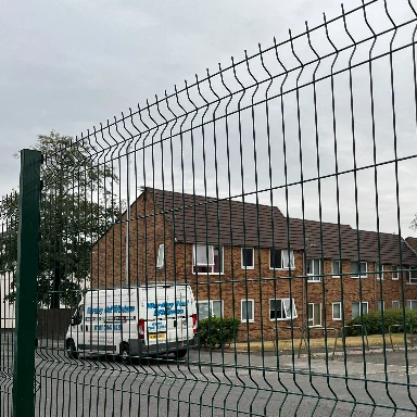 Close-up of V mesh fencing