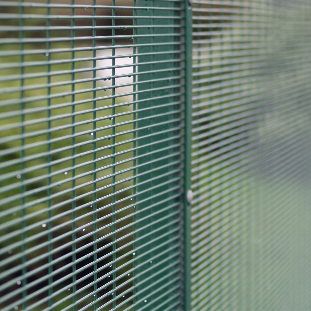 358 High Security Mesh - 5.0m Run / 2 Sections, 2.4m High, Dig-In - Galvanised & PPC Green RAL 6005
