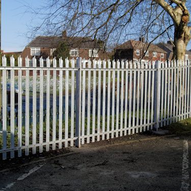 Traditional Heavy W-Profile Palisade - 16.5m Run / 6 Sections, 1.2m High, Dig-In - Galvanised - Rounded & Notched Tops